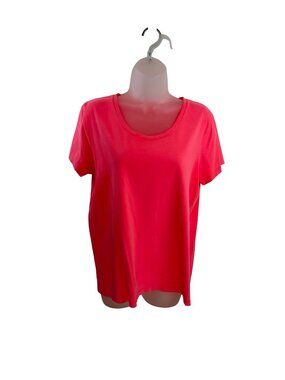 J.Crew Factory Neon Pink Coral Short Sleeve Garment Dyed Tee Size Medium